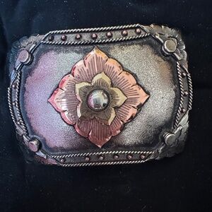 Gorgeous Augus Silver Tone Belt Buckle Western Belts HTF